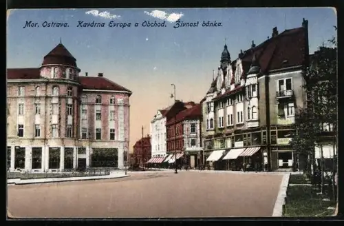 AK Mähr. Ostrau / Mor. Ostrava, Kavárna Evropa a Obchod, Zivnost bánka