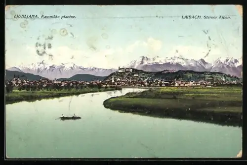 AK Ljubljana / Laibach, Gesamtansicht mit Steiner Alpen