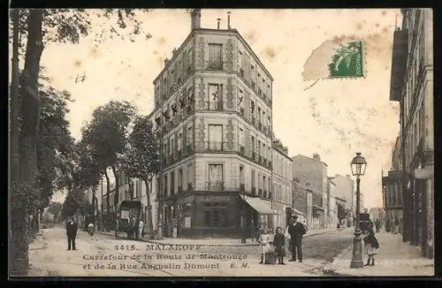 AK Malakoff, Carrefour de la Route de Montrouge et de la Rue Augustin Dumont