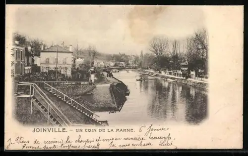 AK Joinville, Un coin de la Marne