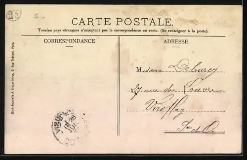 AK Vaucresson, La Croix blanche vue à travers les arbres