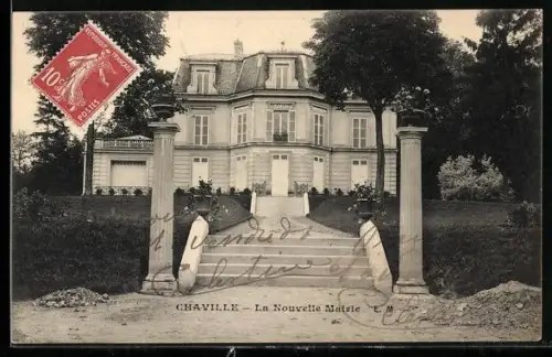 AK Chaville, La Nouvelle Mairie et ses jardins élégants