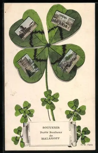 AK Malakoff, Porte Bonheur avec vues sur trèfle à quatre feuilles