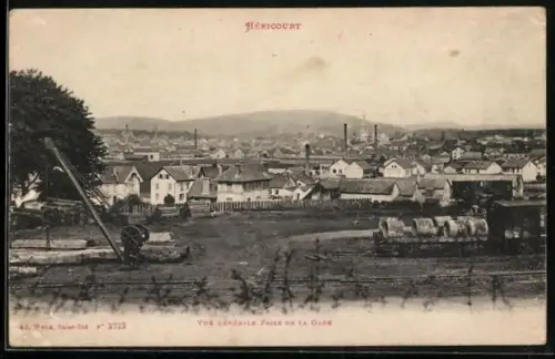 AK Héricourt, Vue générale prise de la gare