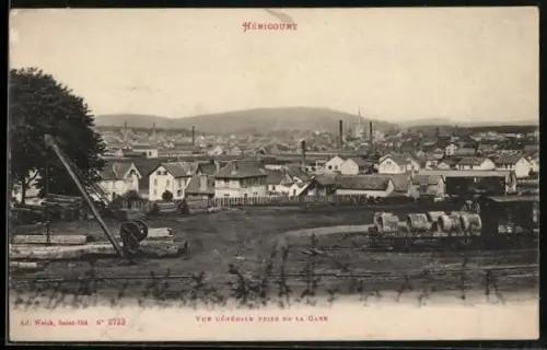 AK Héricourt, Vue générale prise de la Gare