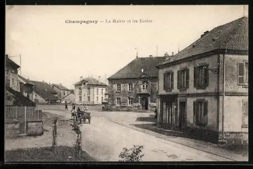 AK Champagney, La Mairie et les Écoles