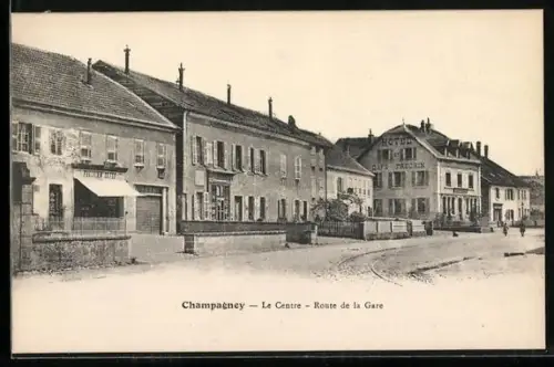 AK Champagney, Le Centre, Route de la Gare