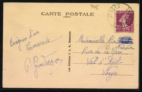 AK Jussey /Haute-Saône, Vue des bâtiments historiques du centre ville