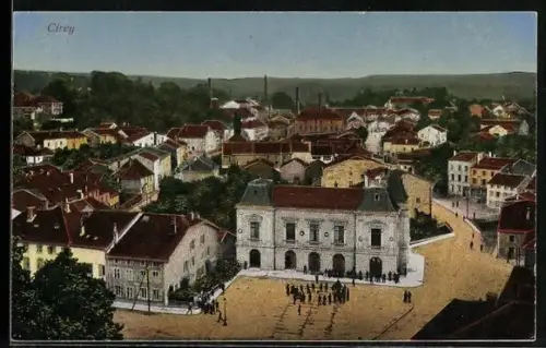 AK Cirey, Vue sur la place principale et les bâtiments environnants