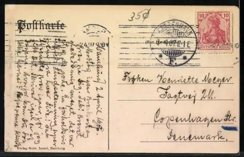 AK Hamburg, Gr. Burstah mit Strassenbahn