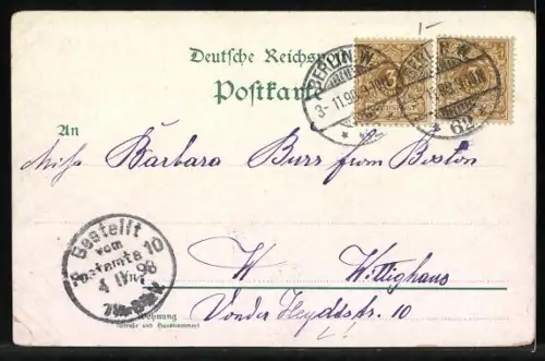 Lithographie Berlin-Charlottenburg, Kaiser Wilhelm Gedächtniskirche