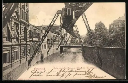AK Elberfeld, Schwebebahn über dem Kanal