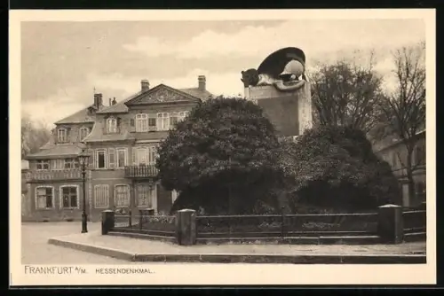 AK Frankfurt-Nordend, Hessendenkmal mit Grünanlage