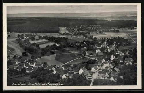 AK Schönbronn /Calw, Ortsansicht vom Flugzeug aus