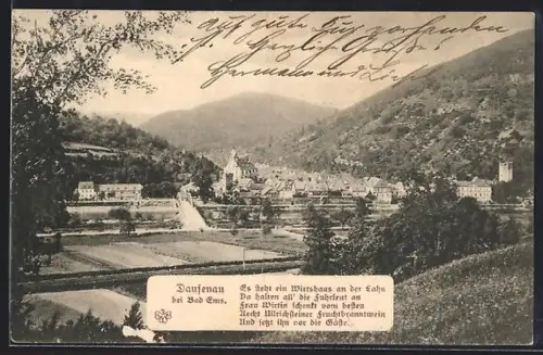 AK Dausenau bei Bad Ems, Ortsansicht aus der Ferne