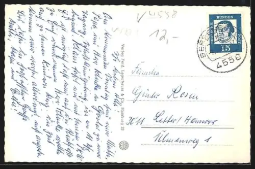 AK Bersenbrück, Schwimmbad mit Badegästen u. Rutsche