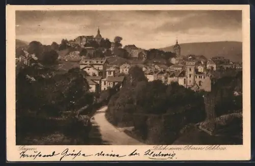 AK Siegen, Ortsansicht mit Oberem Schloss