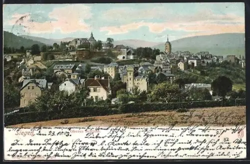 AK Siegen, Totalansicht mit Blick zum oberen Schloss