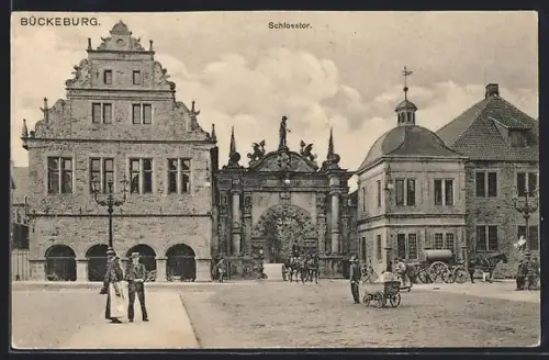 AK Bückeburg, Partie am Schlosstor