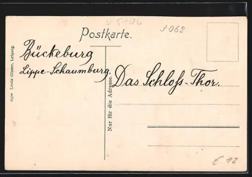 AK Bückeburg, Partie am Schlosstor