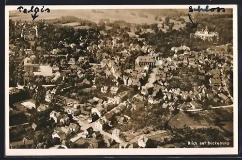 AK Bückeburg, Totalansicht vom Flugzeug aus