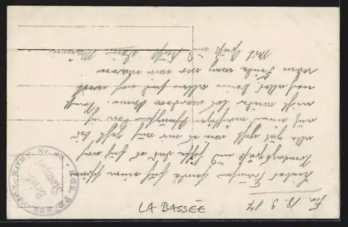 AK La Bassée, Bâtiments en ruine après un bombardement