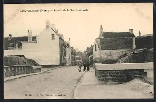 AK Gravelines /Nord, Percée de la Rue Nationale