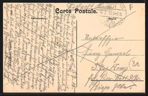 AK La Bassée, Rue de Lille, Brasserie Saint-Jean avec arbres et calèche