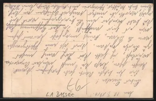 AK La Bassée, Rue de Lens avec bâtiments endommagés