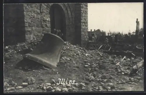 AK Illies, Glocke der Kirche 1916