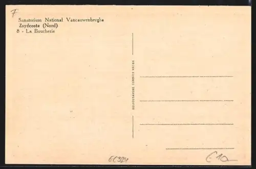 AK Zuydcoote /Nord, La Boucherie, Sanatorium National Vancauwenberghe