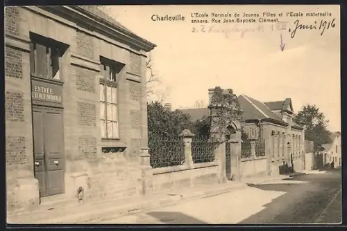 AK Charleville, L`Ecole Normale de Jeunes Filles et l`Ecole maternelle annexe, Rue Jean-Baptiste Clement