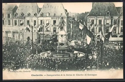 AK Charleville, Inauguration de la Statue de Charles de Gonzague