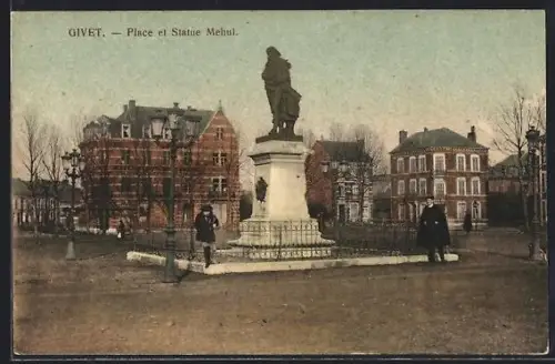 AK Givet, Place et Statue Mehul