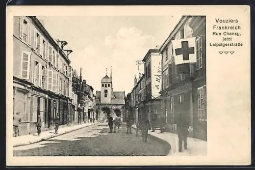 AK Vouziers, rue Chancy, jetzt Leipzigerstrasse