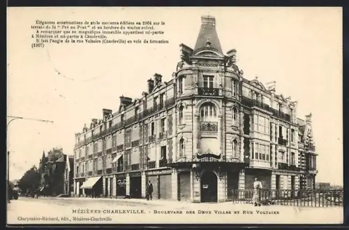 AK Mézières-Charleville, Boulevard des deux villes et Rue Voltaire