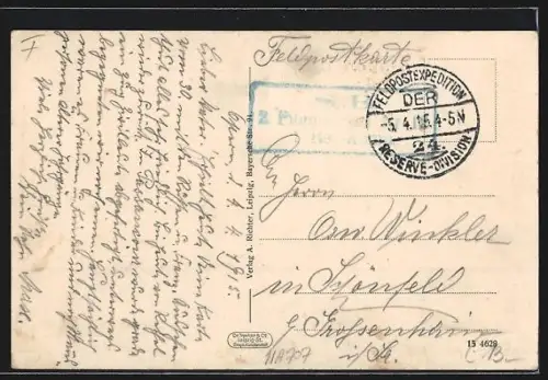 AK Rethel, Feldzug 1914-15, Strassenpartie