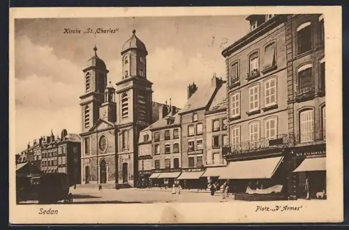 AK Sedan, Platz d`Armes, Kirche St. Charles