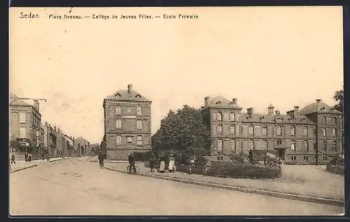 AK Sedan, Place Nassau, collège de jeunes filles, ecole primaire, Fahrrad