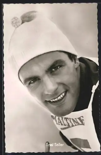 AK Schauspieler Toni Sailer im Film Der schwarze Blitz