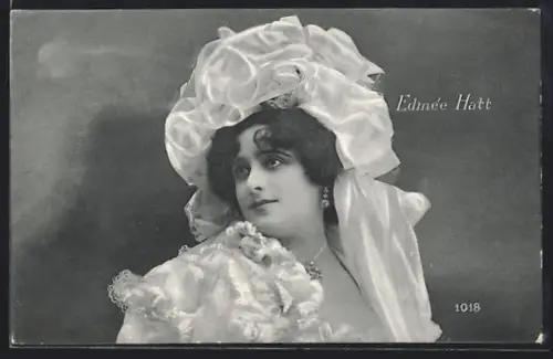 AK Schauspielerin Edmée Hatt mit Hut