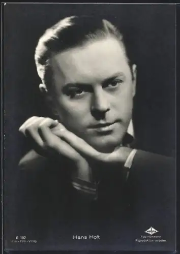 AK Schauspieler Hans Holt nachdenklich