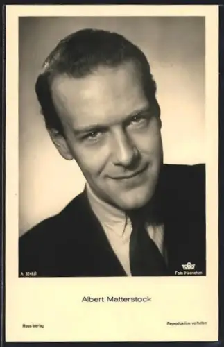 AK Schauspieler Albert Matterstock im Anzug porträtiert