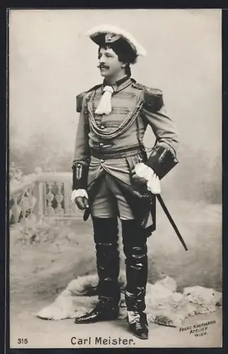 AK Carl Meister als Soldat, Portrait