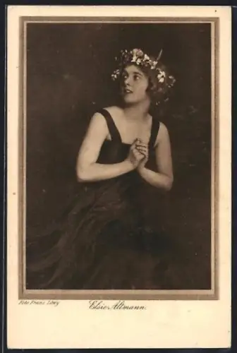 AK Schauspielerin Elsie Altmann im Kostüm einer Filmrolle