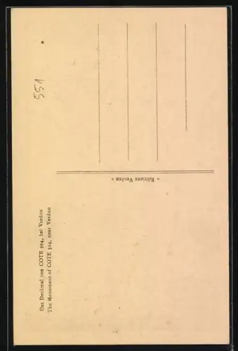 AK Verdun, Le Monument de la Cote 304