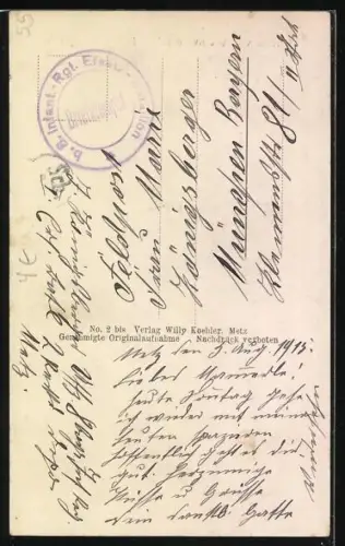 AK Woinville près de St. Mihiel, Église endommagée