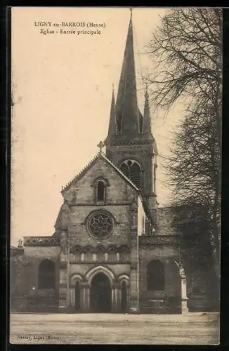 AK Ligny-en-Barrois /Meuse, Église, Entrée principale