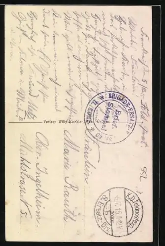 AK Hattonchâtel, Le cloître de l`église avec croix intacte après les destructions