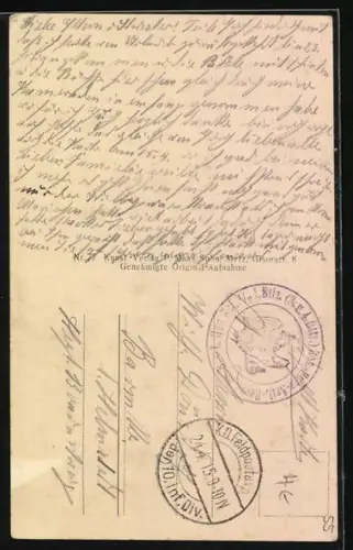 AK Woinville /St. Mihiel, Église en flammes avec habitants dans la rue